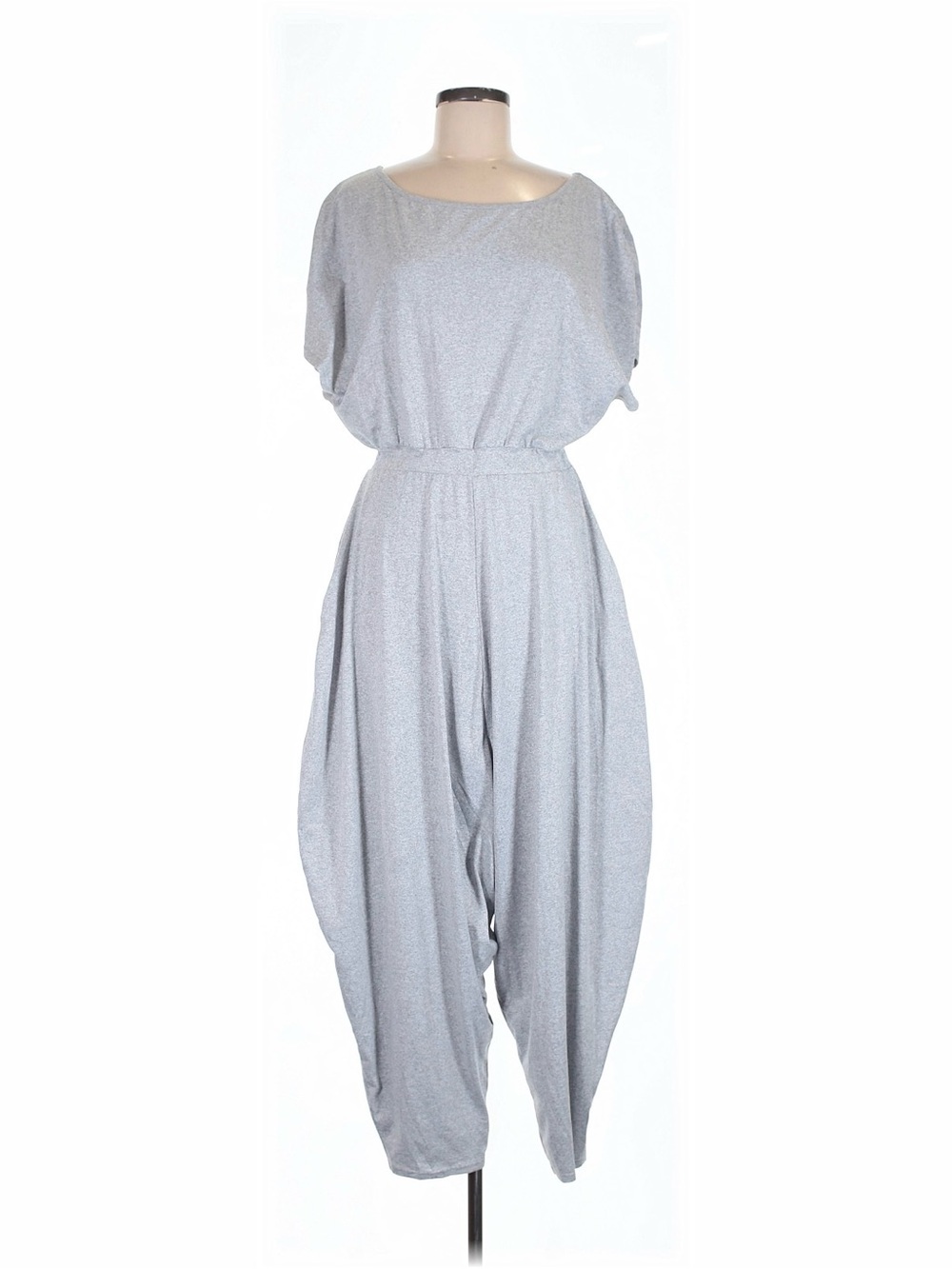 SHEIN Light Gray Relaxed Draped Jumpsuit
